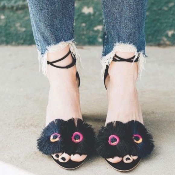 Loeffler Randall Virginia Randall Tassel-Embroidered Suede Sandal
